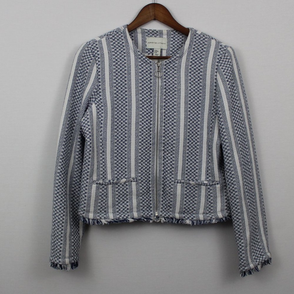💥⬇️$40 Adrienne Vittadini Blue & White Textured Jacket